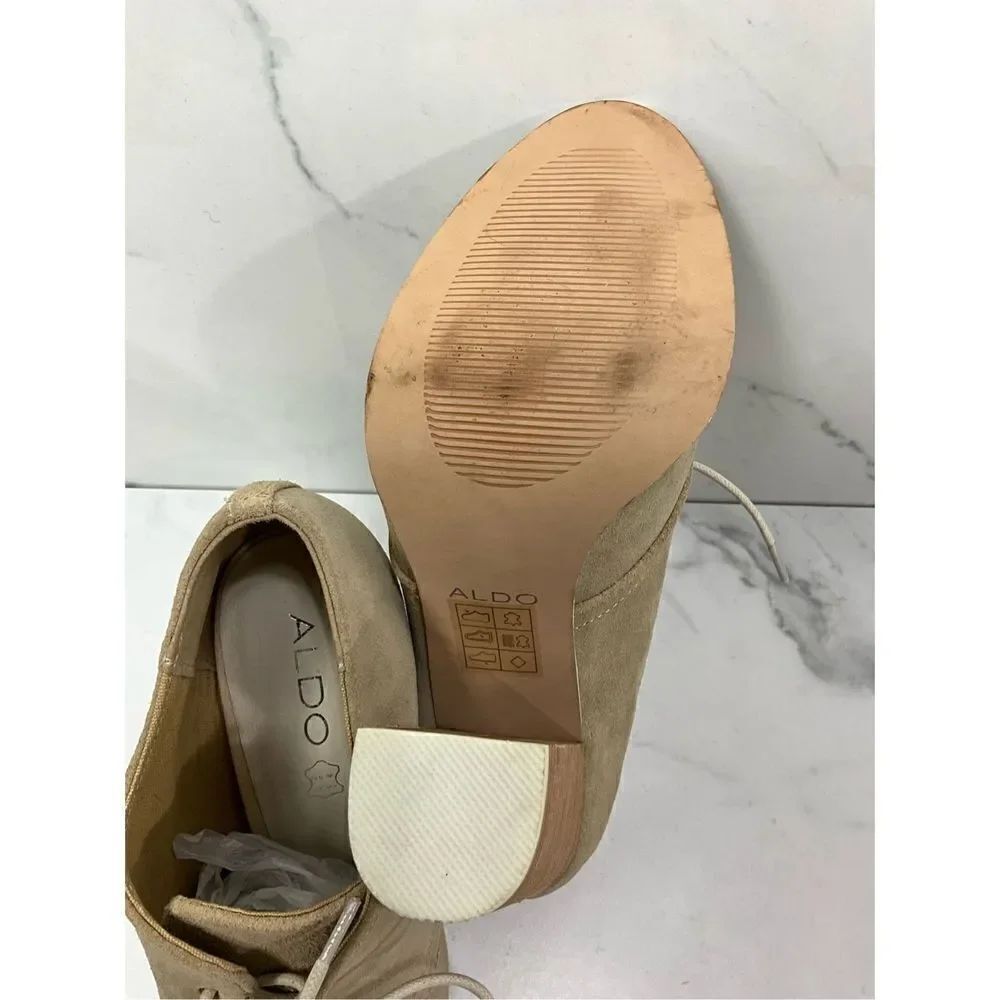 ALDO Suede Leather Open Toe Heels - Picture 7 of 7